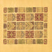 Square Abstract Brown Modern Rug, abs48brn