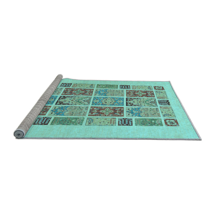 Sideview of Machine Washable Abstract Light Blue Modern Rug, wshabs48lblu