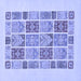 Square Machine Washable Abstract Blue Modern Rug, wshabs48blu