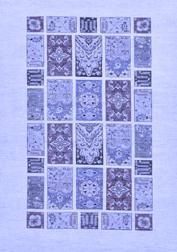 Abstract Blue Modern Rug, abs48blu