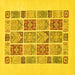 Square Machine Washable Abstract Yellow Modern Rug, wshabs48yw