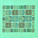 Square Abstract Turquoise Modern Rug, abs48turq