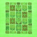 Square Machine Washable Abstract Green Modern Area Rugs, wshabs48grn