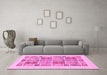 Machine Washable Abstract Pink Modern Rug in a Living Room, wshabs48pnk