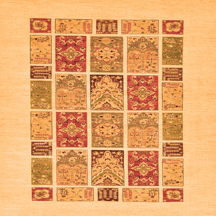 Square Abstract Orange Modern Rug, abs48org