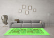 Machine Washable Abstract Green Modern Area Rugs in a Living Room,, wshabs48grn