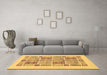 Machine Washable Abstract Brown Modern Rug in a Living Room,, wshabs48brn