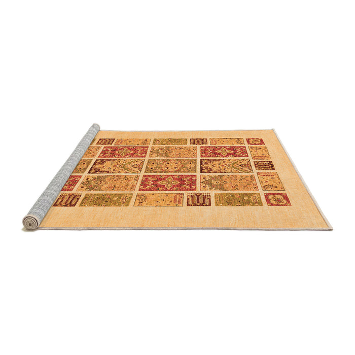 Sideview of Machine Washable Abstract Orange Modern Area Rugs, wshabs48org