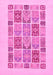 Machine Washable Abstract Pink Modern Rug, wshabs48pnk