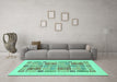 Machine Washable Abstract Turquoise Modern Area Rugs in a Living Room,, wshabs48turq