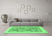 Machine Washable Abstract Emerald Green Modern Area Rugs in a Living Room,, wshabs48emgrn