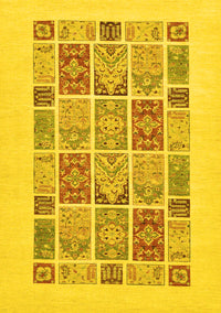 Abstract Yellow Modern Rug, abs48yw