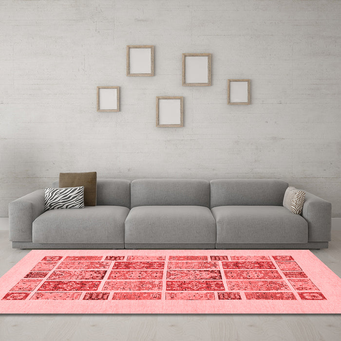 Modern Red Washable Rugs