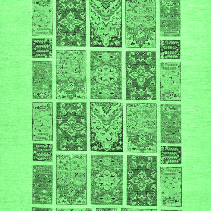 Machine Washable Abstract Emerald Green Modern Area Rugs, wshabs48emgrn