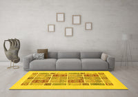 Machine Washable Abstract Yellow Modern Rug, wshabs48yw