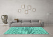 Machine Washable Solid Turquoise Modern Area Rugs in a Living Room,, wshabs4900turq