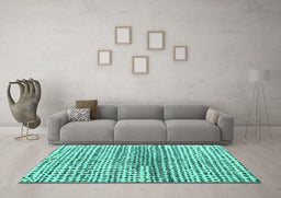 Machine Washable Solid Turquoise Modern Area Rugs in a Living Room,, wshabs4900turq
