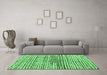 Machine Washable Solid Emerald Green Modern Area Rugs in a Living Room,, wshabs4900emgrn