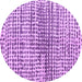 Round Machine Washable Solid Purple Modern Area Rugs, wshabs4900pur