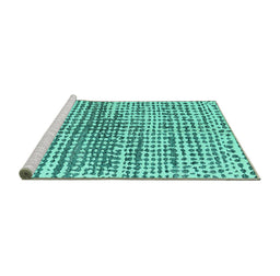 Sideview of Machine Washable Solid Turquoise Modern Area Rugs, wshabs4900turq