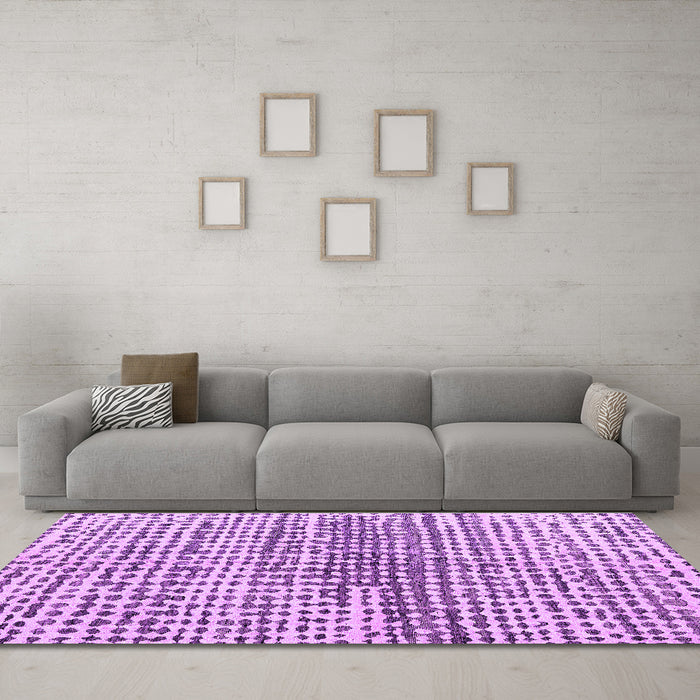 Machine Washable Solid Purple Modern Area Rugs in a Living Room, wshabs4900pur
