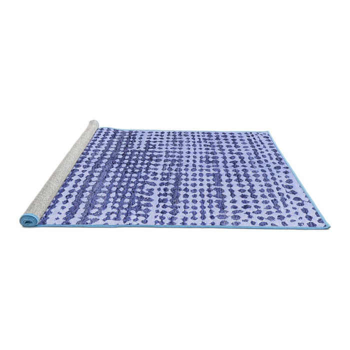 Sideview of Machine Washable Solid Blue Modern Rug, wshabs4900blu