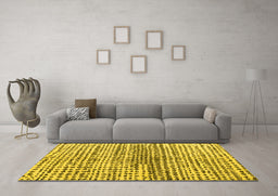 Machine Washable Solid Yellow Modern Rug in a Living Room, wshabs4900yw