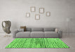 Machine Washable Solid Green Modern Area Rugs in a Living Room,, wshabs4900grn