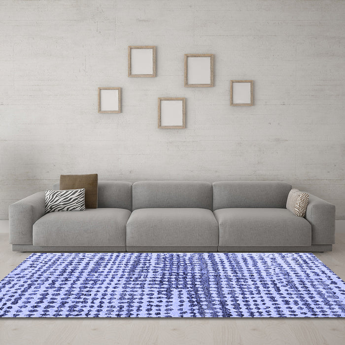 Machine Washable Solid Blue Modern Rug in a Living Room, wshabs4900blu