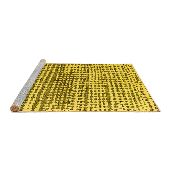 Sideview of Machine Washable Solid Yellow Modern Rug, wshabs4900yw