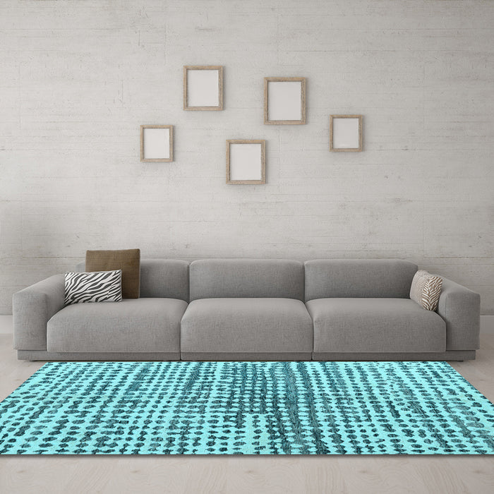 Machine Washable Solid Light Blue Modern Rug in a Living Room, wshabs4900lblu