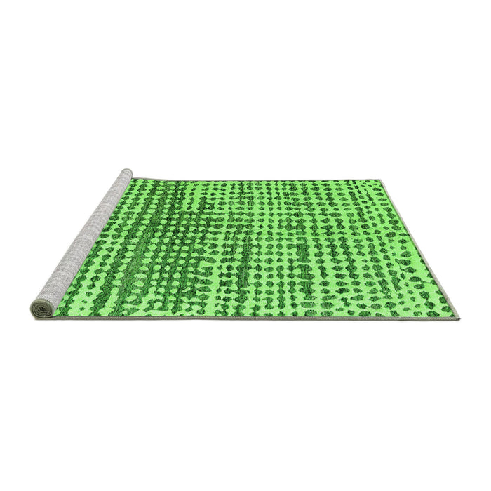 Sideview of Machine Washable Solid Green Modern Area Rugs, wshabs4900grn