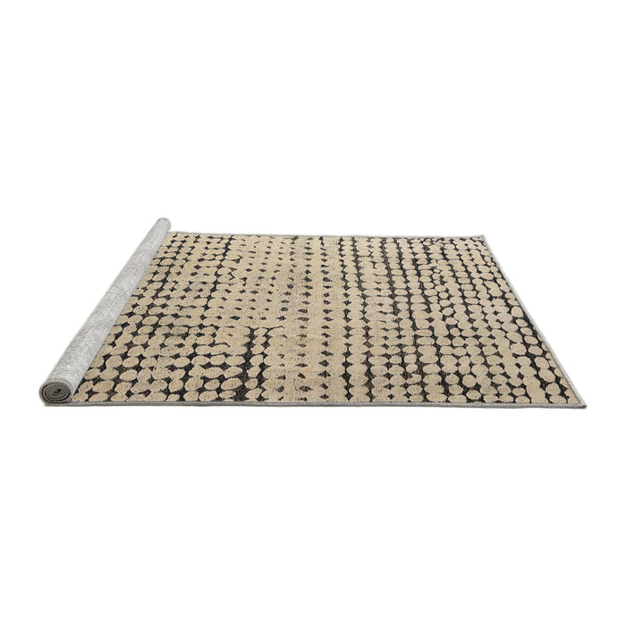 Sideview of Machine Washable Abstract Deep Peach Orange Rug, wshabs4901