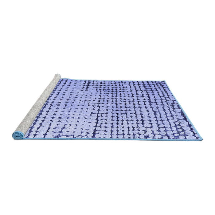 Sideview of Machine Washable Solid Blue Modern Rug, wshabs4901blu