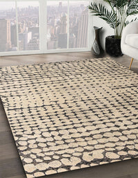 Abstract Deep Peach Orange Solid Rug, abs4901