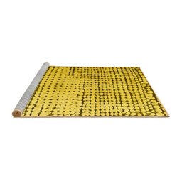 Sideview of Machine Washable Solid Yellow Modern Rug, wshabs4901yw