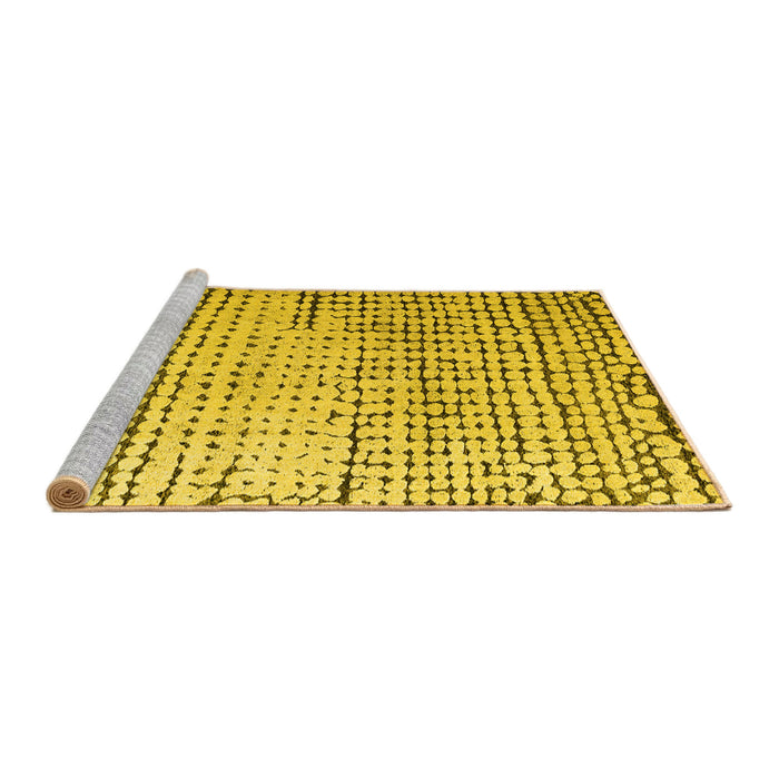 Sideview of Machine Washable Solid Yellow Modern Rug, wshabs4901yw