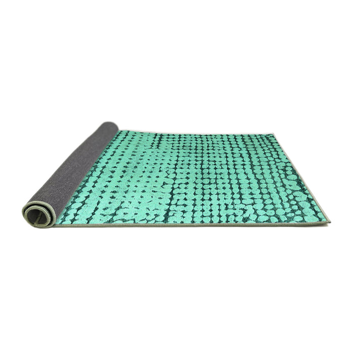 Sideview of Solid Turquoise Modern Rug, abs4901turq