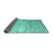 Sideview of Solid Turquoise Modern Rug, abs4901turq