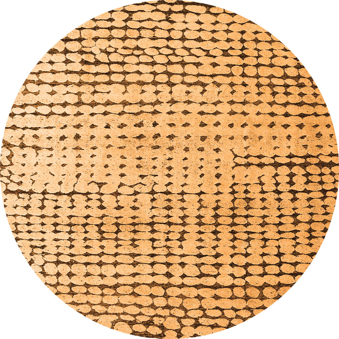 Round Solid Orange Modern Rug, abs4901org