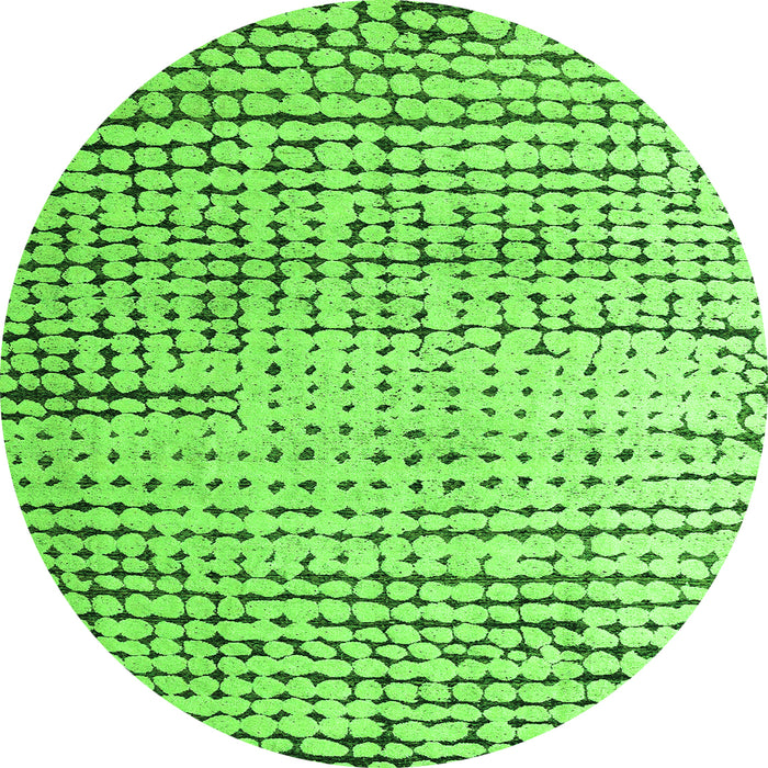 Round Solid Green Modern Rug, abs4901grn