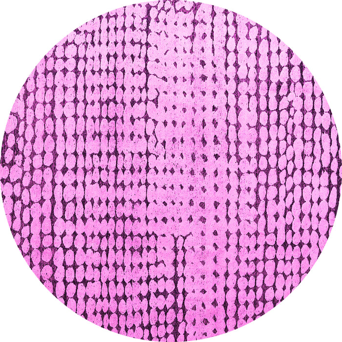 Round Machine Washable Solid Pink Modern Rug, wshabs4901pnk