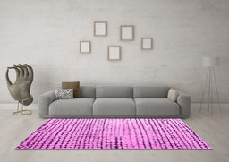 Machine Washable Solid Pink Modern Rug in a Living Room, wshabs4901pnk