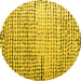 Round Solid Yellow Modern Rug, abs4901yw