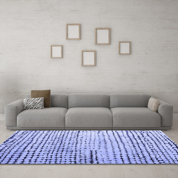 Machine Washable Solid Blue Modern Rug in a Living Room, wshabs4901blu