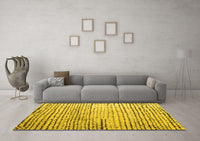 Machine Washable Solid Yellow Modern Rug, wshabs4901yw