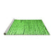 Sideview of Machine Washable Solid Green Modern Area Rugs, wshabs4901grn