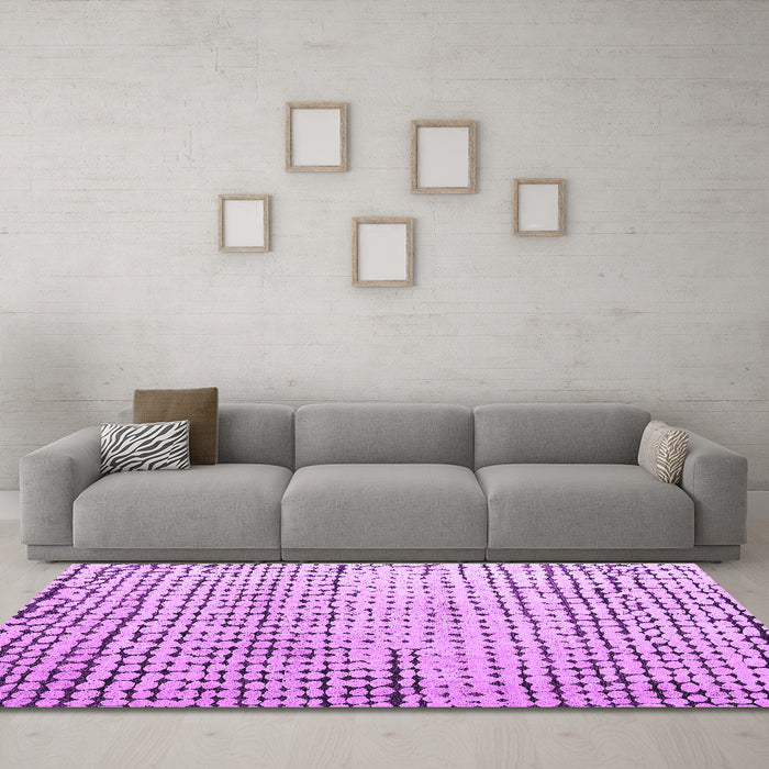 Machine Washable Solid Purple Modern Area Rugs in a Living Room, wshabs4901pur