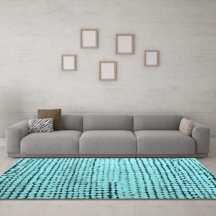Machine Washable Solid Light Blue Modern Rug in a Living Room, wshabs4901lblu