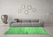 Machine Washable Solid Emerald Green Modern Area Rugs in a Living Room,, wshabs4901emgrn